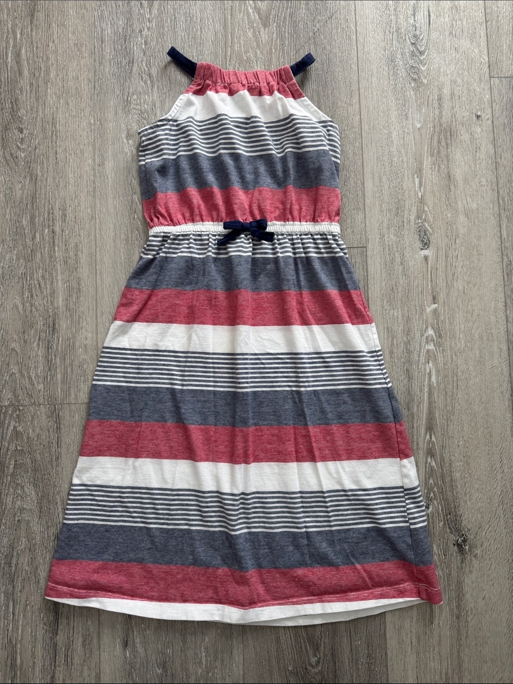 EUC Gymboree Striped Halter Maxi Dress in Navy, Red & White Size 6